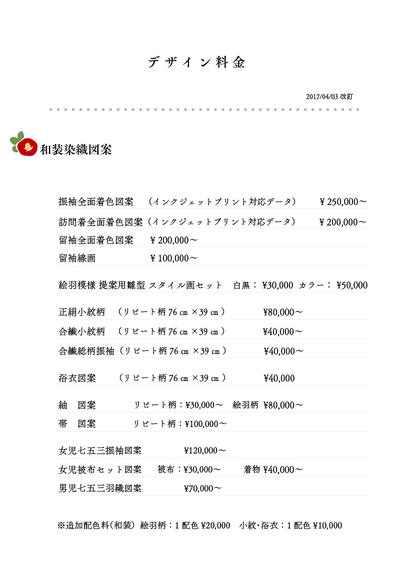 デザイン料金1+